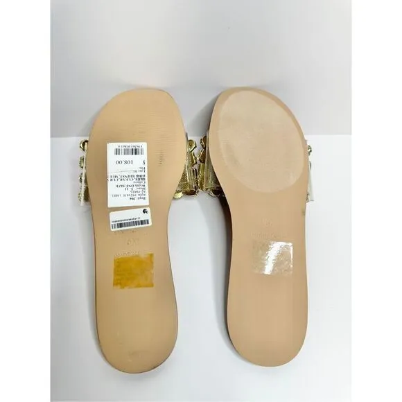 AQUA Sandals Womens Size 6 Embellished Open Toe Summer Slides NEW