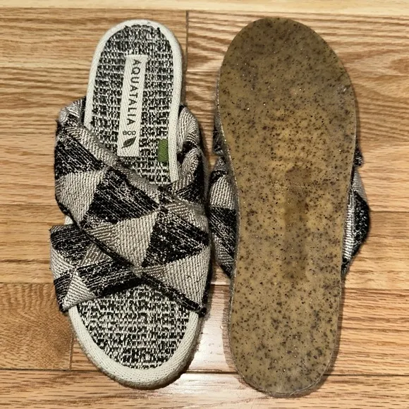 Aquatalia soft fabric open toe espadrille sandals size 7