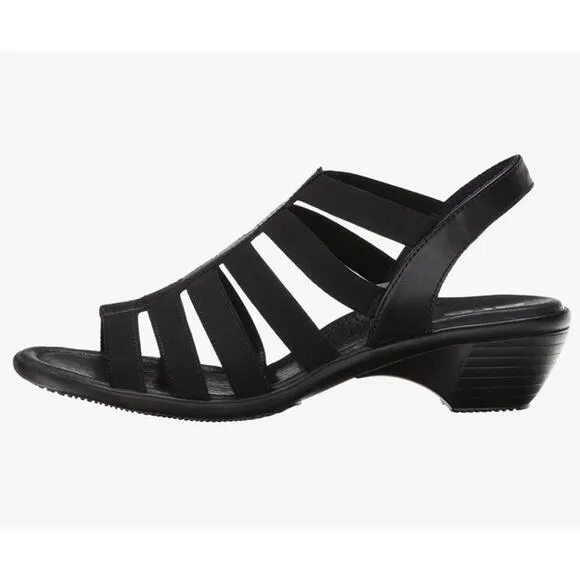ara Womens Peony Dress Black Solftcalf Leather Gladiator Sandals Size 10 NEW