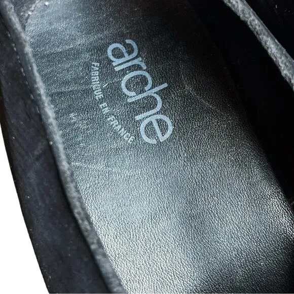 Arche Black Comfort Slip On Wedge Low Heel Shoes - 38