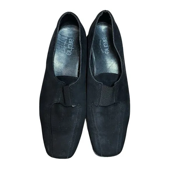 Arche Black Comfort Slip On Wedge Low Heel Shoes - 38