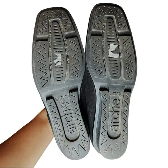 Arche Black Comfort Slip On Wedge Low Heel Shoes - 38
