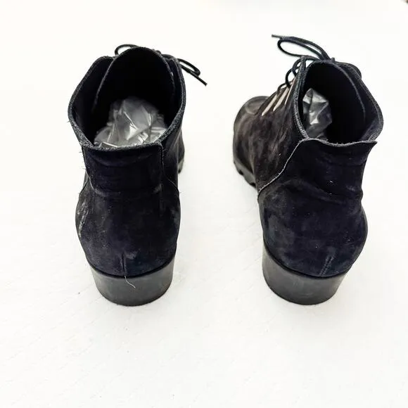 Arche Jimila Black Suede Comfort Sole Lace Up Ankle Boots Round Toe Size 41