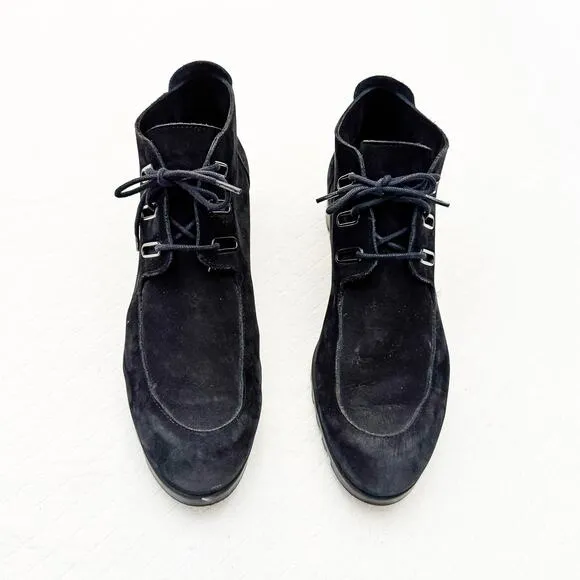 Arche Jimila Black Suede Comfort Sole Lace Up Ankle Boots Round Toe Size 41