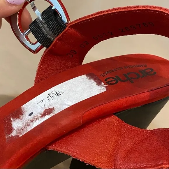 Arche Lylam Size 8 Red Heel Sandals