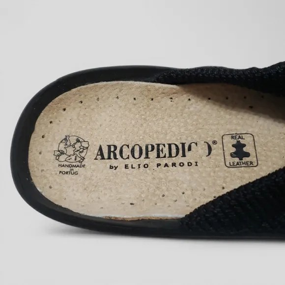 Arcopedico Light Nylon Knit Slip On Comfort Shoes Black Sz 41 (9.5-10) Orthopedi