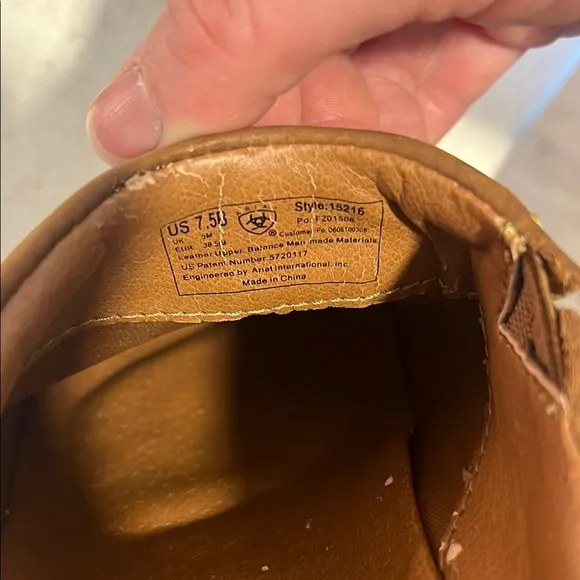 Ariat Brown Leather Slip-On Loafers Moccasin Style