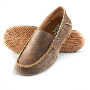 Ariat Gleeson Earth Brown Suede Leather Slip-On Loafer Shoes