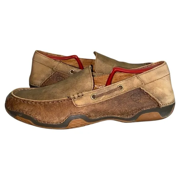 Ariat Gleeson Earth Brown Suede Leather Slip-On Loafer Shoes