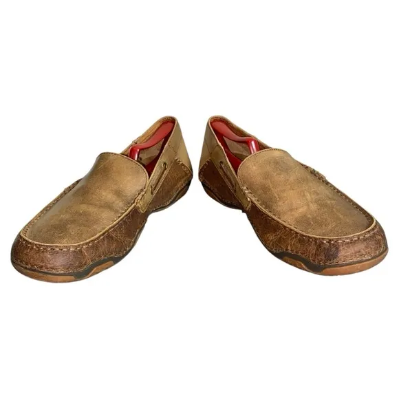 Ariat Gleeson Earth Brown Suede Leather Slip-On Loafer Shoes