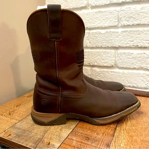 ARIAT KIDS ANTHEM PATRIOT DISTRESSED WESTERN BOOT - SQUARE TOE Size 3
