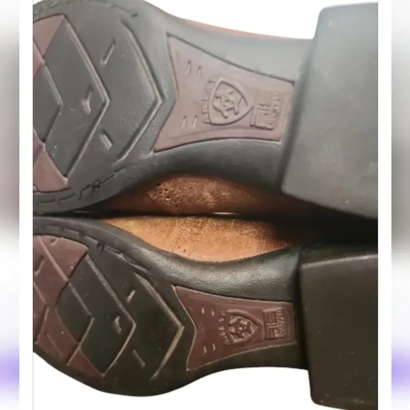 Ariat Men’s Heritage Stockman U-Toe Cowboy Boots Tumbled Barrel Brown Size 10.5