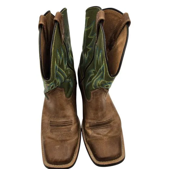Ariat Pace Setter Leather Western Boots Baked Cookie Green Kid's Size 5.5