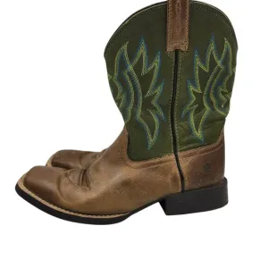 Ariat Pace Setter Leather Western Boots Baked Cookie Green Kid's Size 5.5