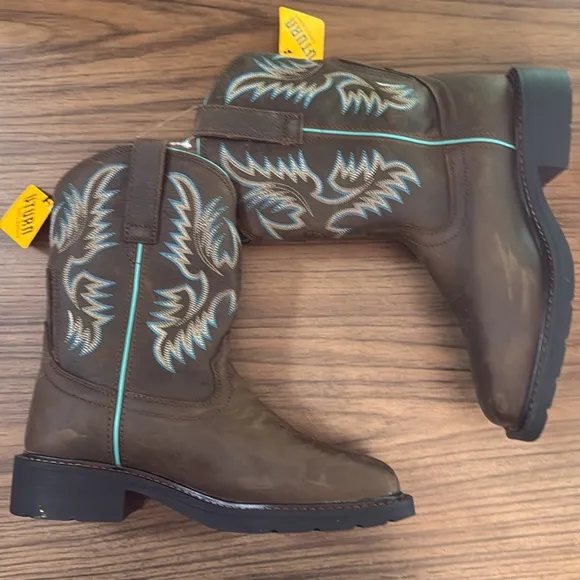 Ariat Women's Brown Krista Waterproof Steel Toe Western Work Boots