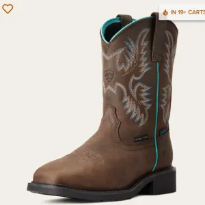 Ariat Women's Brown Krista Waterproof Steel Toe Western Work Boots