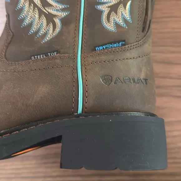 Ariat Women's Brown Krista Waterproof Steel Toe Western Work Boots
