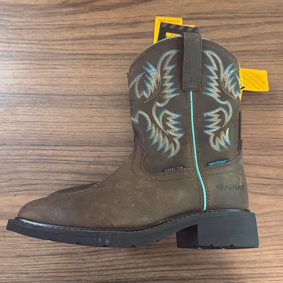 Ariat Women's Brown Krista Waterproof Steel Toe Western Work Boots