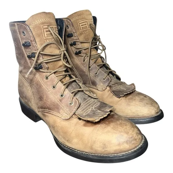 Ariat women’s Tan Leather heritage lacer round toe boots size 7.5C