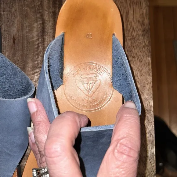 Art Peaux Lyon Handmade Tonunga Blue Leather Sandals w/Vibram Soles-42/11.5