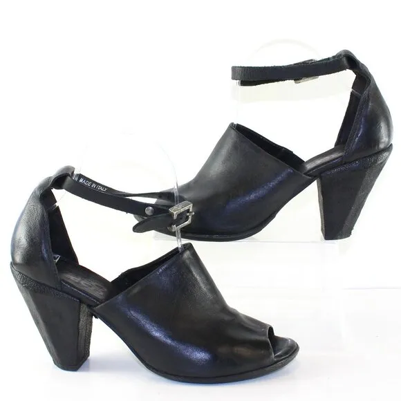 A.S.98 Peep Toe Heeled Leather Sandals Womens (EU 38/US 7.5)