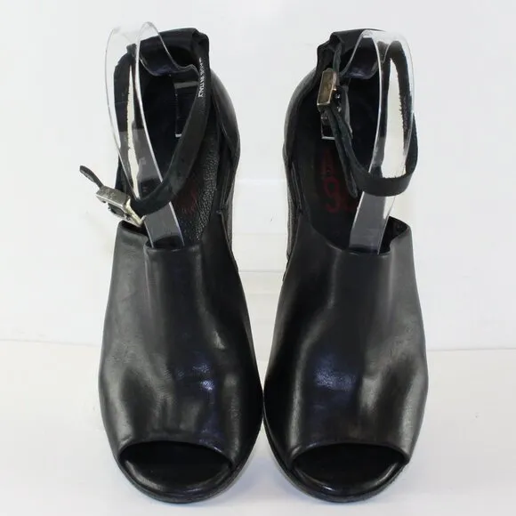 A.S.98 Peep Toe Heeled Leather Sandals Womens (EU 38/US 7.5)
