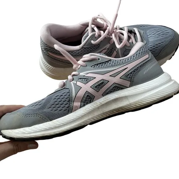 Asics everyday comfort amplifoam design gray pink size 8 sneakers running shoes