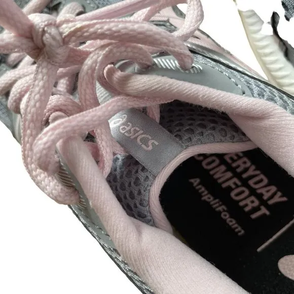 Asics everyday comfort amplifoam design gray pink size 8 sneakers running shoes