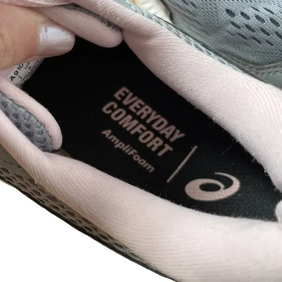 Asics everyday comfort amplifoam design gray pink size 8 sneakers running shoes