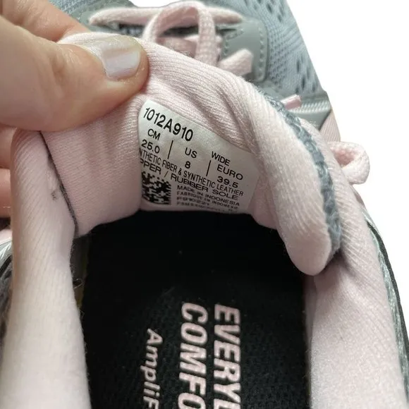 Asics everyday comfort amplifoam design gray pink size 8 sneakers running shoes