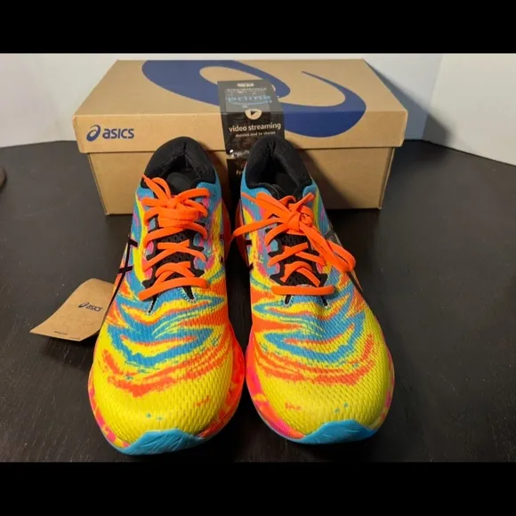 Asics Novablast 3 Running Shoes Sneakers Aquarium/Vibrant Yellow Mens 12.5