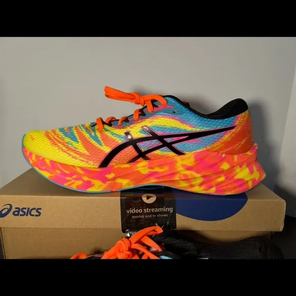 Asics Novablast 3 Running Shoes Sneakers Aquarium/Vibrant Yellow Mens 12.5