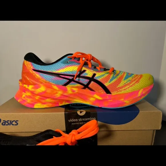 Asics Novablast 3 Running Shoes Sneakers Aquarium/Vibrant Yellow Mens 12.5