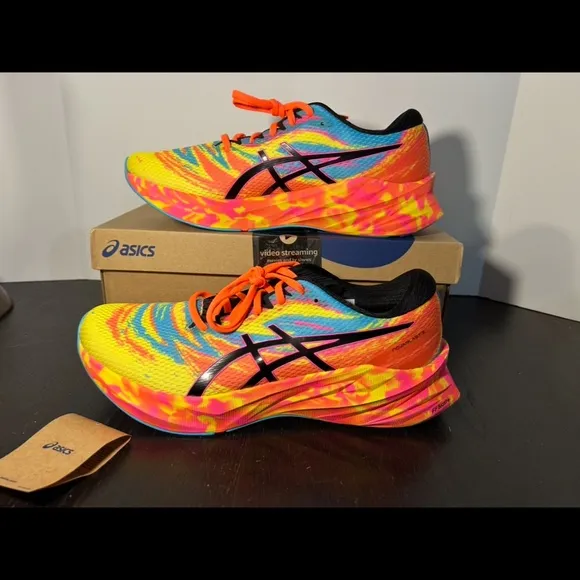 Asics Novablast 3 Running Shoes Sneakers Aquarium/Vibrant Yellow Mens 12.5