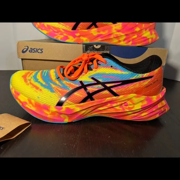 Asics Novablast 3 Running Shoes Sneakers Aquarium/Vibrant Yellow Mens 12.5