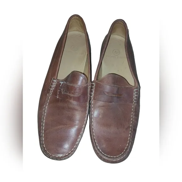 Austen Heller Slip On Driving Loafers Brown Leather MENS Size 10.5