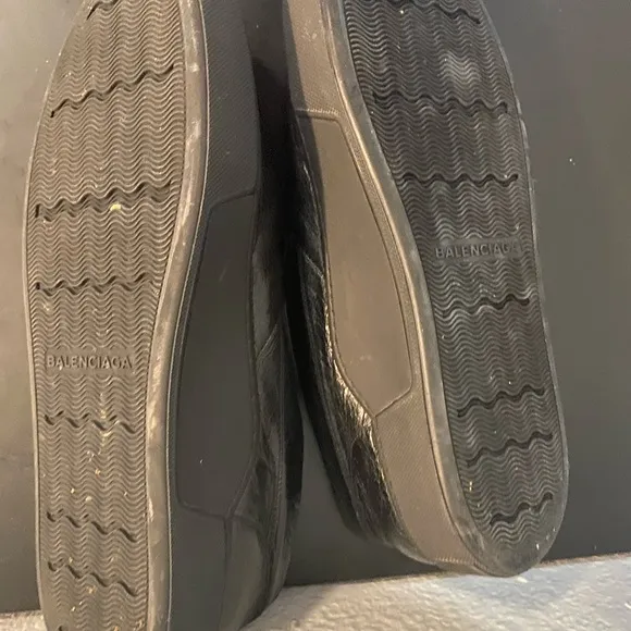 Balenciaga Black Leather Slip-On Shoes Men’s Size 13 Authentic