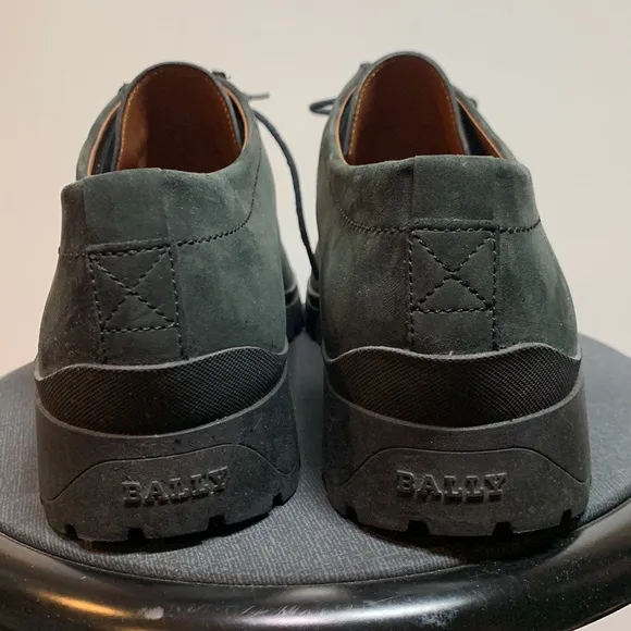 Bally Mens Suede Green/Gray Lug Sole Shoes