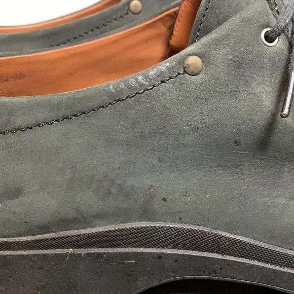Bally Mens Suede Green/Gray Lug Sole Shoes