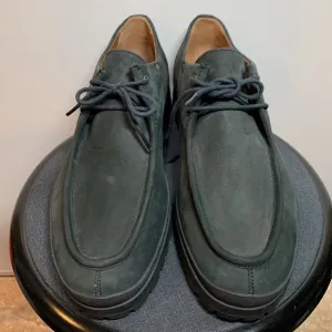 Bally Mens Suede Green/Gray Lug Sole Shoes