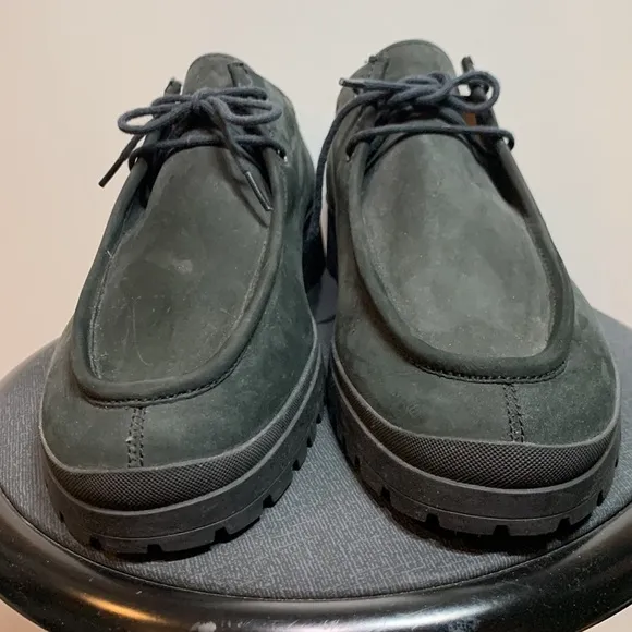 Bally Mens Suede Green/Gray Lug Sole Shoes