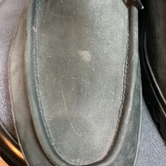 Bally Mens Suede Green/Gray Lug Sole Shoes