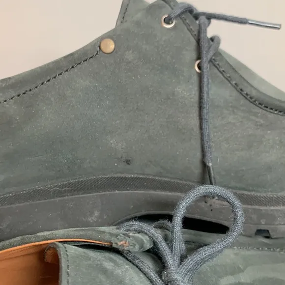 Bally Mens Suede Green/Gray Lug Sole Shoes