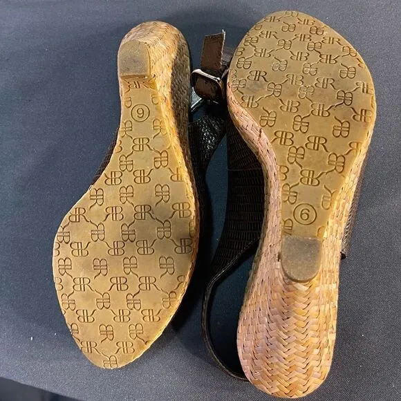 Banana Republic - Brown Reptile Leather - Sling Back Sandals.