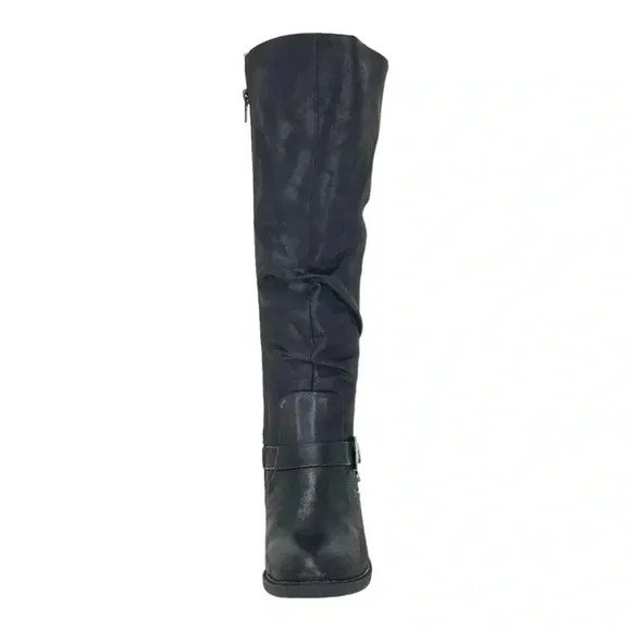 Baretraps Yanessa Black Fabric Knee High Womens Boots Size 5.5M