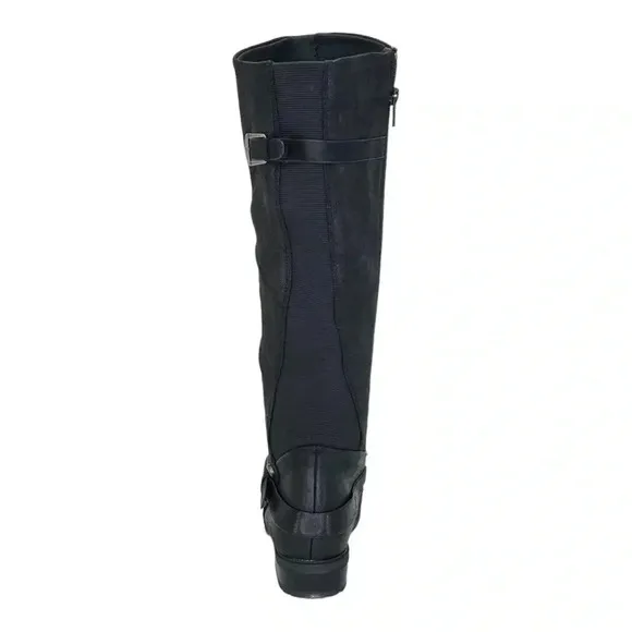 Baretraps Yanessa Black Fabric Knee High Womens Boots Size 5.5M
