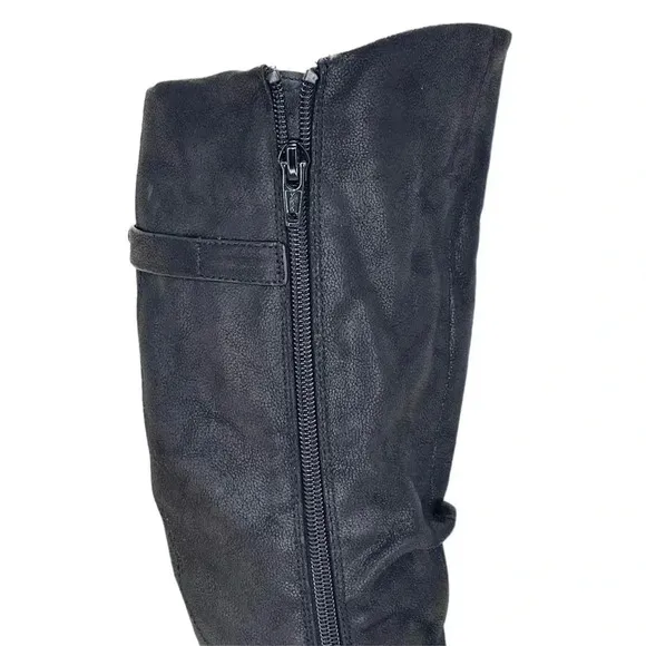 Baretraps Yanessa Black Fabric Knee High Womens Boots Size 5.5M