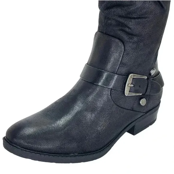 Baretraps Yanessa Black Fabric Knee High Womens Boots Size 5.5M