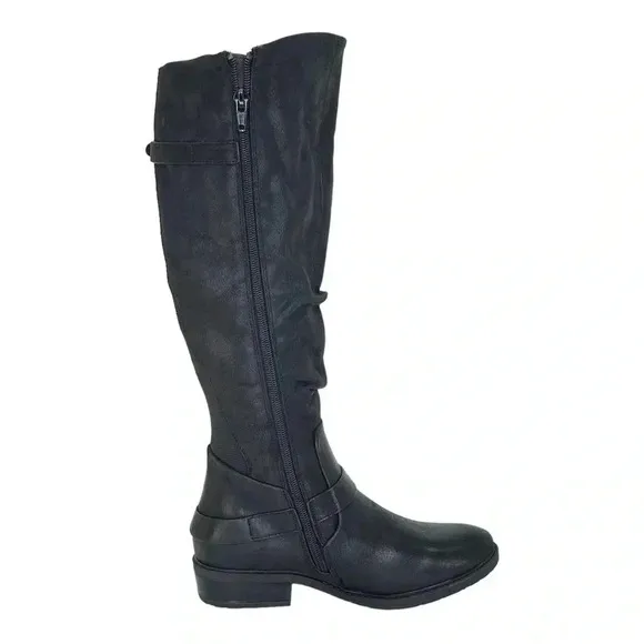 Baretraps Yanessa Black Fabric Knee High Womens Boots Size 5.5M