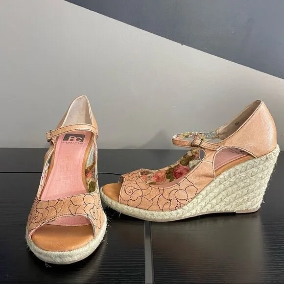 BC because I dream in color Embroidered Floral Espadrille Wedge Sandal, 9.5
